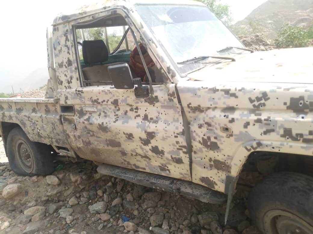 استشهاد وإصابة 6 في استهداف إرهابي حوثي بعبوة ناسفة لطقم عسكري من محور طور الباحة بلحج